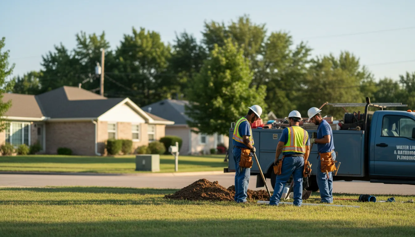 Residential water line and bathroom plumbing service in Lawrence, MA